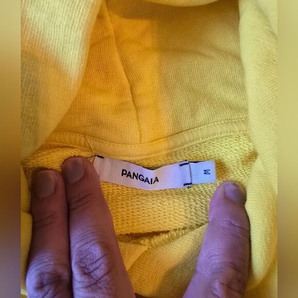 Pangaia Yellow Hooded Sweater Size Medium - Picture 6 of 11